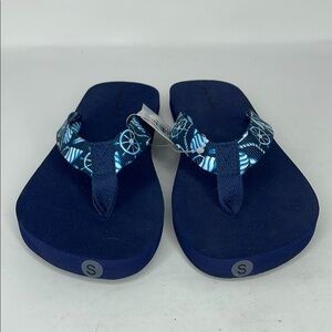 NWT Vera Bradley Women's Webbing Strap Flip Flop Shore Enough Print Sz Small 5-6